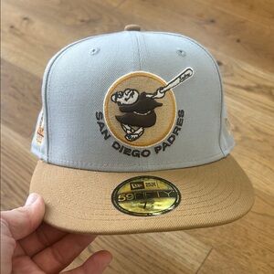 New Era San Diego Padres Light Blue and Tan Fitted Hat